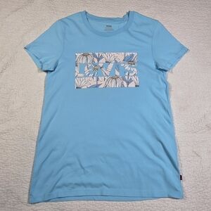 NWT Levi's Blue Floral Short Sleeve Tee T-Shirt